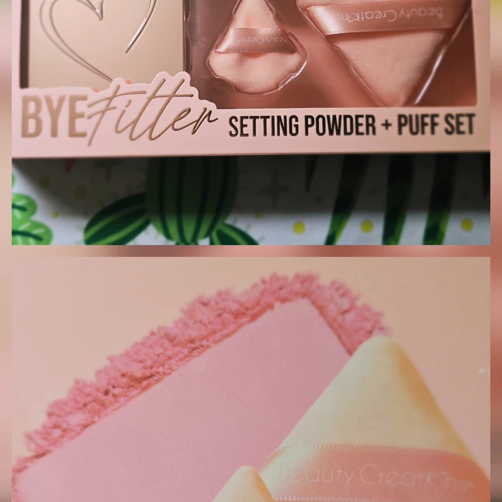 Beauty Creations Bye Filter Setting Powder and Puff Set - Pink